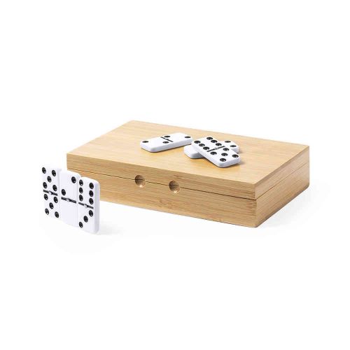 Domino in bamboe doos - Afbeelding 2